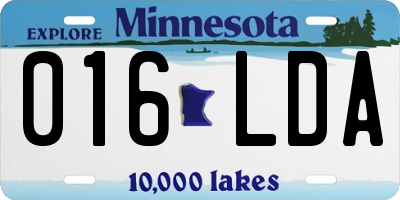 MN license plate 016LDA