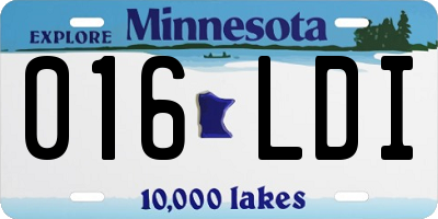 MN license plate 016LDI