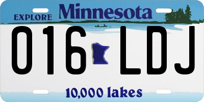 MN license plate 016LDJ
