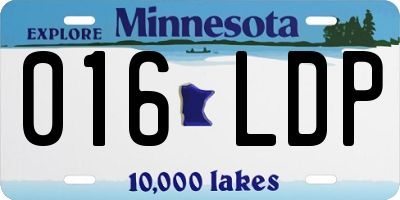 MN license plate 016LDP