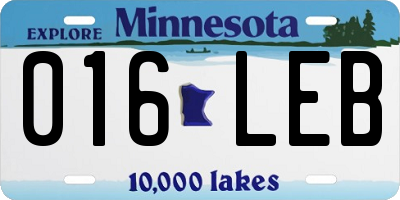 MN license plate 016LEB
