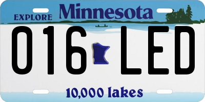 MN license plate 016LED