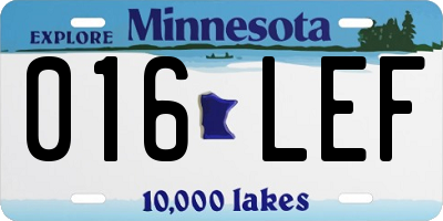 MN license plate 016LEF