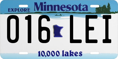 MN license plate 016LEI