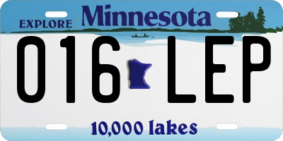 MN license plate 016LEP