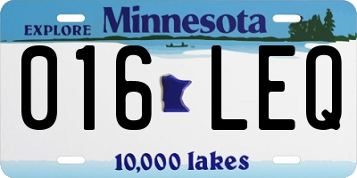 MN license plate 016LEQ