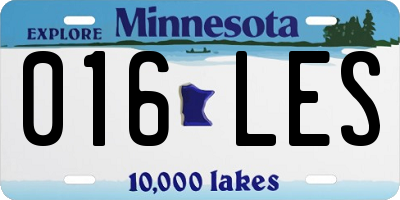MN license plate 016LES