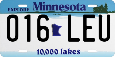 MN license plate 016LEU
