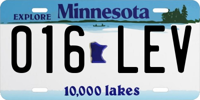 MN license plate 016LEV