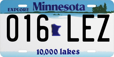MN license plate 016LEZ