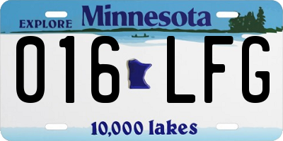 MN license plate 016LFG