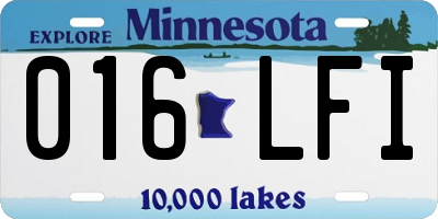MN license plate 016LFI