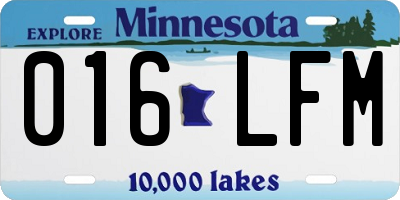 MN license plate 016LFM