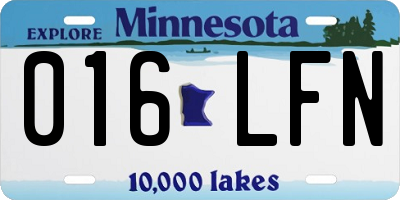 MN license plate 016LFN