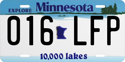 MN license plate 016LFP