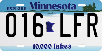 MN license plate 016LFR