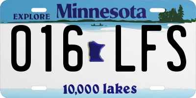 MN license plate 016LFS