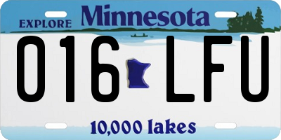 MN license plate 016LFU