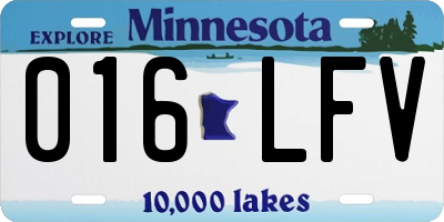 MN license plate 016LFV