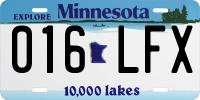 MN license plate 016LFX