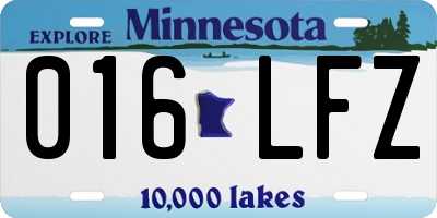 MN license plate 016LFZ
