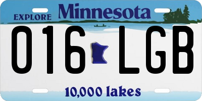 MN license plate 016LGB