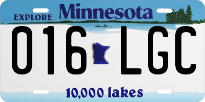 MN license plate 016LGC