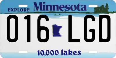 MN license plate 016LGD