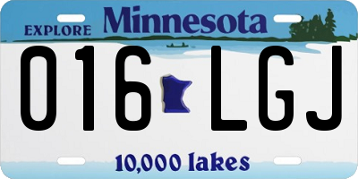 MN license plate 016LGJ