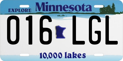 MN license plate 016LGL