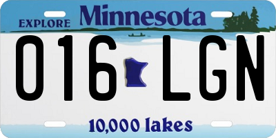MN license plate 016LGN