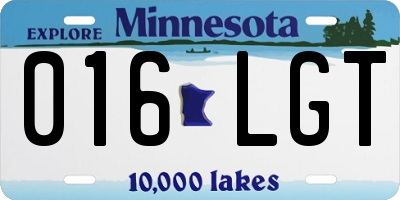 MN license plate 016LGT