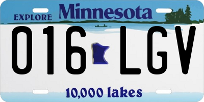 MN license plate 016LGV
