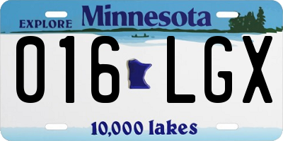 MN license plate 016LGX