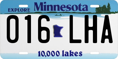 MN license plate 016LHA