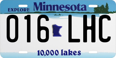 MN license plate 016LHC