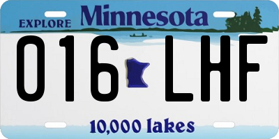MN license plate 016LHF