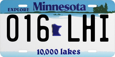 MN license plate 016LHI
