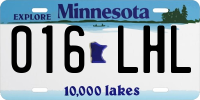 MN license plate 016LHL