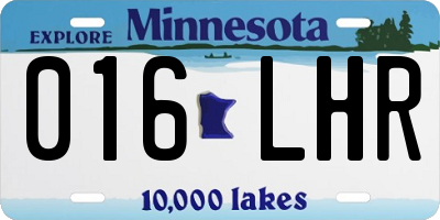 MN license plate 016LHR