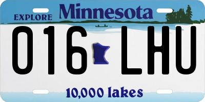 MN license plate 016LHU