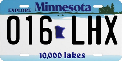 MN license plate 016LHX