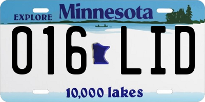 MN license plate 016LID