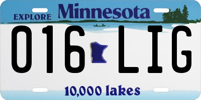 MN license plate 016LIG
