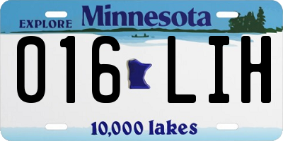 MN license plate 016LIH