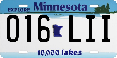 MN license plate 016LII