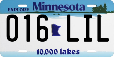 MN license plate 016LIL