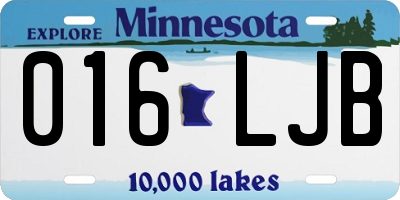 MN license plate 016LJB