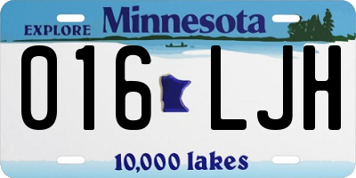 MN license plate 016LJH