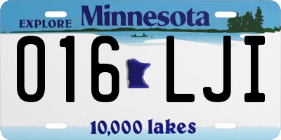 MN license plate 016LJI